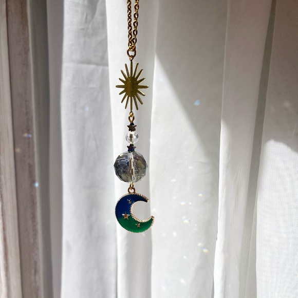 Moon and Star Sun-catcher/Rearview Mirror Charm - Picture 4 of 11